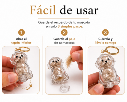 Llavero para Guardar el Pelo de tu Mascota