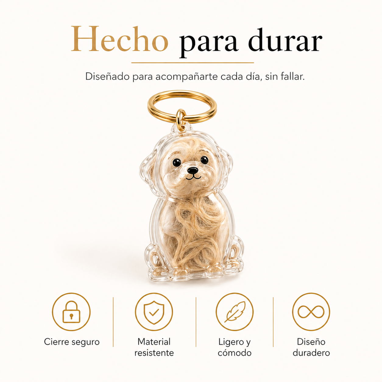 Llavero para Guardar el Pelo de tu Mascota
